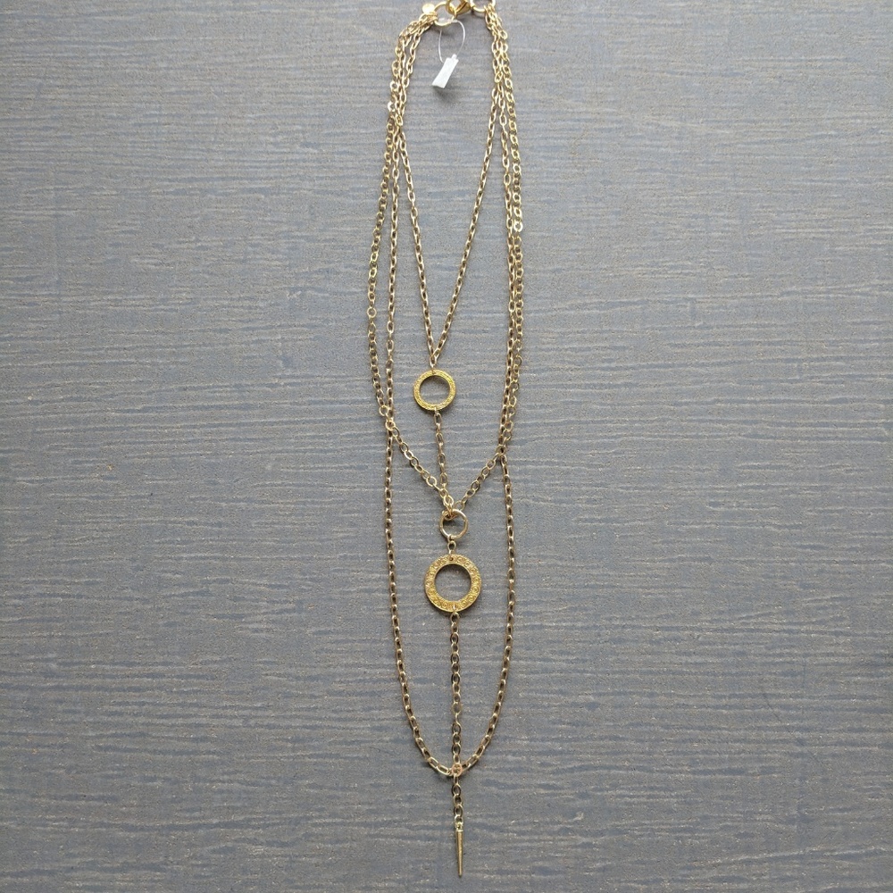 Triple Layered Matte Gold Eternity Necklace